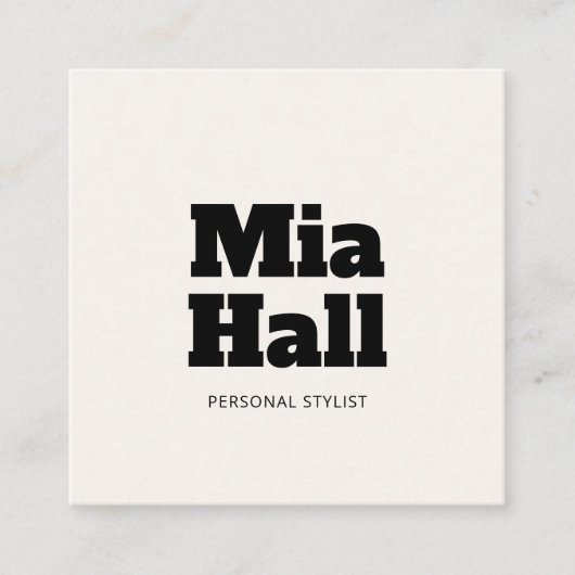 スラブはっきりしたミニマリストホワイトスクエアビジネスカード スクエア名刺 (正面)