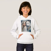 スラブ人の女の子と白い狼 (正面フル)