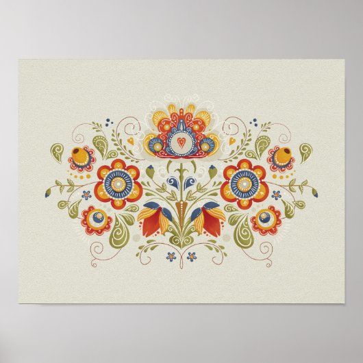 スラブ伝統的フロレアル美術 ポスター (正面)