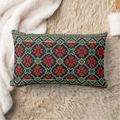 スラブ伝統的刺繍腰枕 ランバークッション (ブランケット)