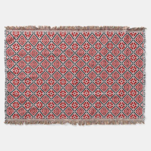 スラブ民族の刺繍、バルカン伝統 スローブランケット (正面)
