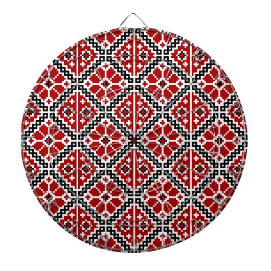 スラブ民族の刺繍、バルカン伝統 ダーツボード (正面)