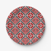 スラブ民族の刺繍, バルカン伝統 ペーパープレート (正面)