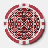 スラブ民族の刺繍, バルカン伝統 ポーカーチップ (正面)