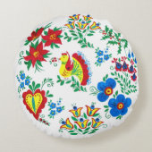 スラブ花柄 ラウンドクッション (裏面)