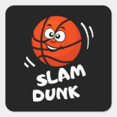 スラムダンクおもしろいバスケットボールキッズスポーツ スクエアシール (正面)