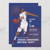 スラムダンクバスケットボールの誕生日 招待状 (正面/裏面)