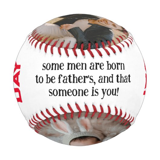 スラムダンクパパパーソナライズされた:父の日の写真 野球ボール (裏面)