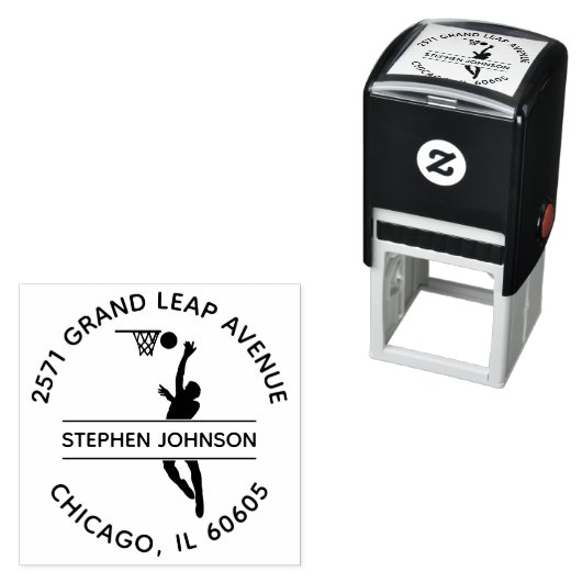 スラム素晴らしダンクバスケットボールラウンド差出人住所 セルフインキングスタンプ (インサイチュ)