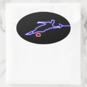 スラロムウォータースカイアネオンシール 楕円形シール (バッグ)