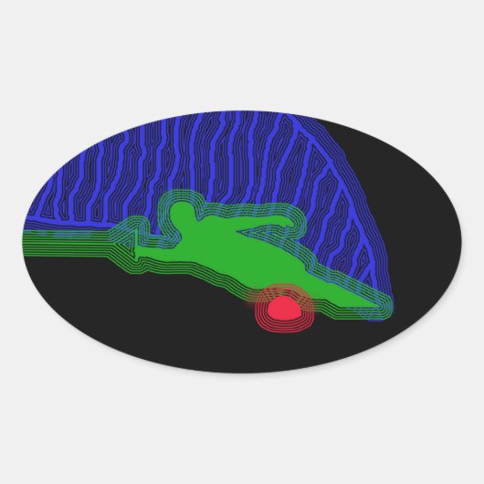 スラロムウォータースカイアネオンスプレー 楕円形シール (正面)