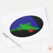 スラロムウォータースカイアネオンスプレー 楕円形シール (封筒)