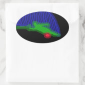 スラロムウォータースカイアネオンスプレー 楕円形シール (バッグ)