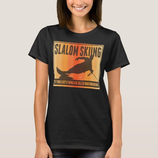 スラロムウォータースキーウェイクボードスキープン Tシャツ (正面)