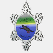 スラローム水スキークリスマスのオーナメント スノーフレークピューターオーナメント (右)