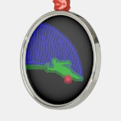 スラローム水スキーヤーのネオンのスプレー メタルオーナメント (左)