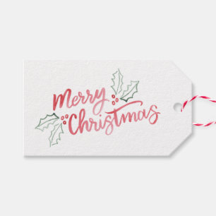 スラントスタイリッシュウォーター色メリークリスマスホリデー ギフトタグ