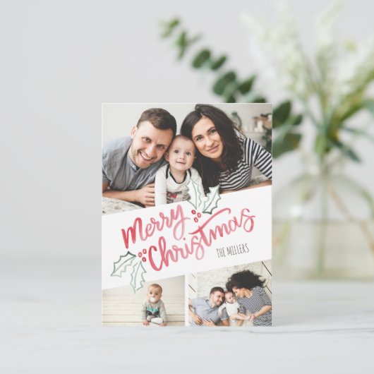 スラントスタイリッシュウォーター色メリークリスマス3 – 写真 シーズンポストカード (スタンド正面)
