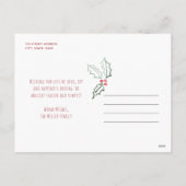 スラントスタイリッシュウォーター色メリークリスマス3 – 写真 シーズンポストカード (裏面)