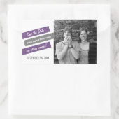 スラントモダン日付ステッカーの保存（紫/灰色） 長方形シール (バッグ)