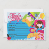 スランバーの女の子の眠気を満たすために準備ができているパーティー招待状 招待状 (正面)