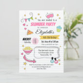 スランバーアンドスリーポバーパーティー誕生日招待状 招待状 (スタンド正面)