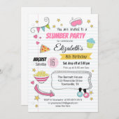 スランバーアンドスリーポバーパーティー誕生日招待状 招待状 (正面/裏面)