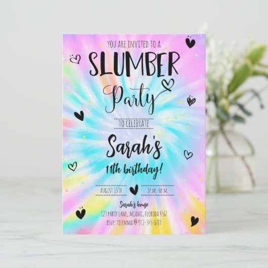 スランバーガール絞り染めバースデーパーティー 招待状 (スタンド正面)