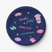 スランバースリーポバーバースデーパーティーピンクパープル ペーパープレート (正面)