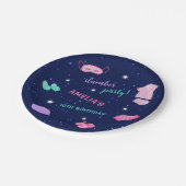 スランバースリーポバーバースデーパーティーピンクパープル ペーパープレート (アングル)