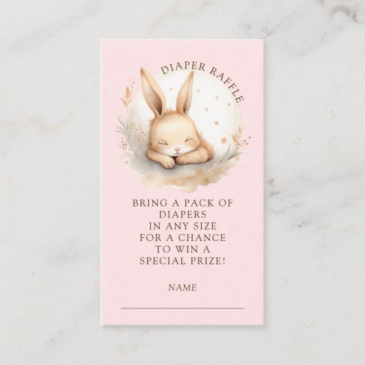 スランバーバニーおむつラッフルエンクロージャカード エンクロージャーカード (正面)