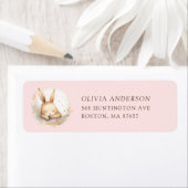 スランバーバニーガールズベビーシャワーアドレス ラベル (インサイチュ)