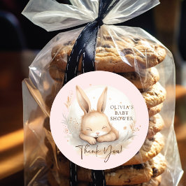 スランバーバニーガールズベビーシャワー ラウンドシール