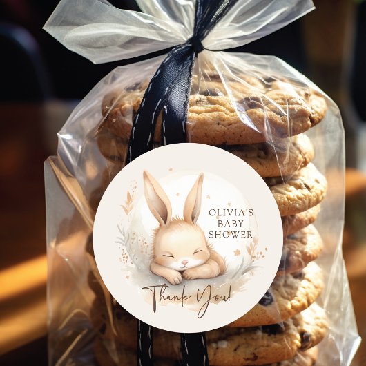 スランバーバニーベビーシャワー ラウンドシール