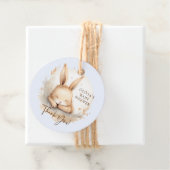 スランバーバニー少年の赤ちゃんシャワーのお願い フェイバータグ (インサイチュ)