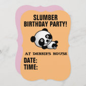 スランバーバースデーパーティパンダベア招待状 招待状 (正面/裏面)