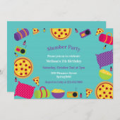 スランバーバースデーパーティーフラット招待状 招待状 (正面/裏面)