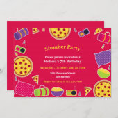 スランバーバースデーパーティーフラット招待状 招待状 (正面/裏面)