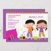 スランバーバースデーパーティーフラット招待状 招待状 (正面/裏面)