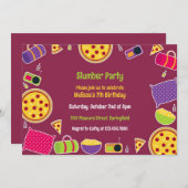 スランバーバースデーパーティーフラット招待状 招待状 (正面/裏面)