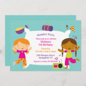 スランバーバースデーパーティーフラット招待状 招待状 (正面/裏面)