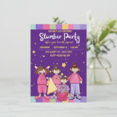 スランバーバースデーパーティー折り畳み招待状 招待状 (スタンド正面)
