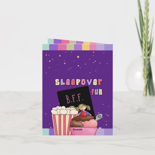 スランバーバースデーパーティー折り畳み招待状 招待状 (裏面)