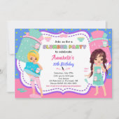 スランバーパーティの招待状スリーポバー誕生日招待状 招待状 (正面)