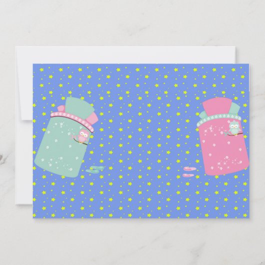 スランバーパーティの招待状スリーポバー誕生日招待状 招待状 (裏面)