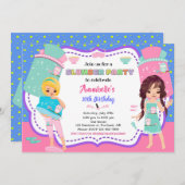 スランバーパーティの招待状スリーポバー誕生日招待状 招待状 (正面/裏面)