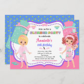 スランバーパーティの招待状スリーポバー誕生日招待状 招待状 (正面/裏面)