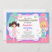 スランバーパーティの招待状スリーポバー誕生日招待状 招待状 (正面)