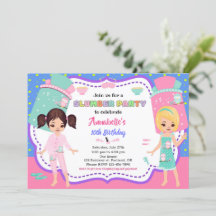 スランバーパーティの招待状スリーポバー誕生日招待状