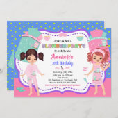 スランバーパーティの招待状スリーポバー誕生日招待状 招待状 (正面/裏面)